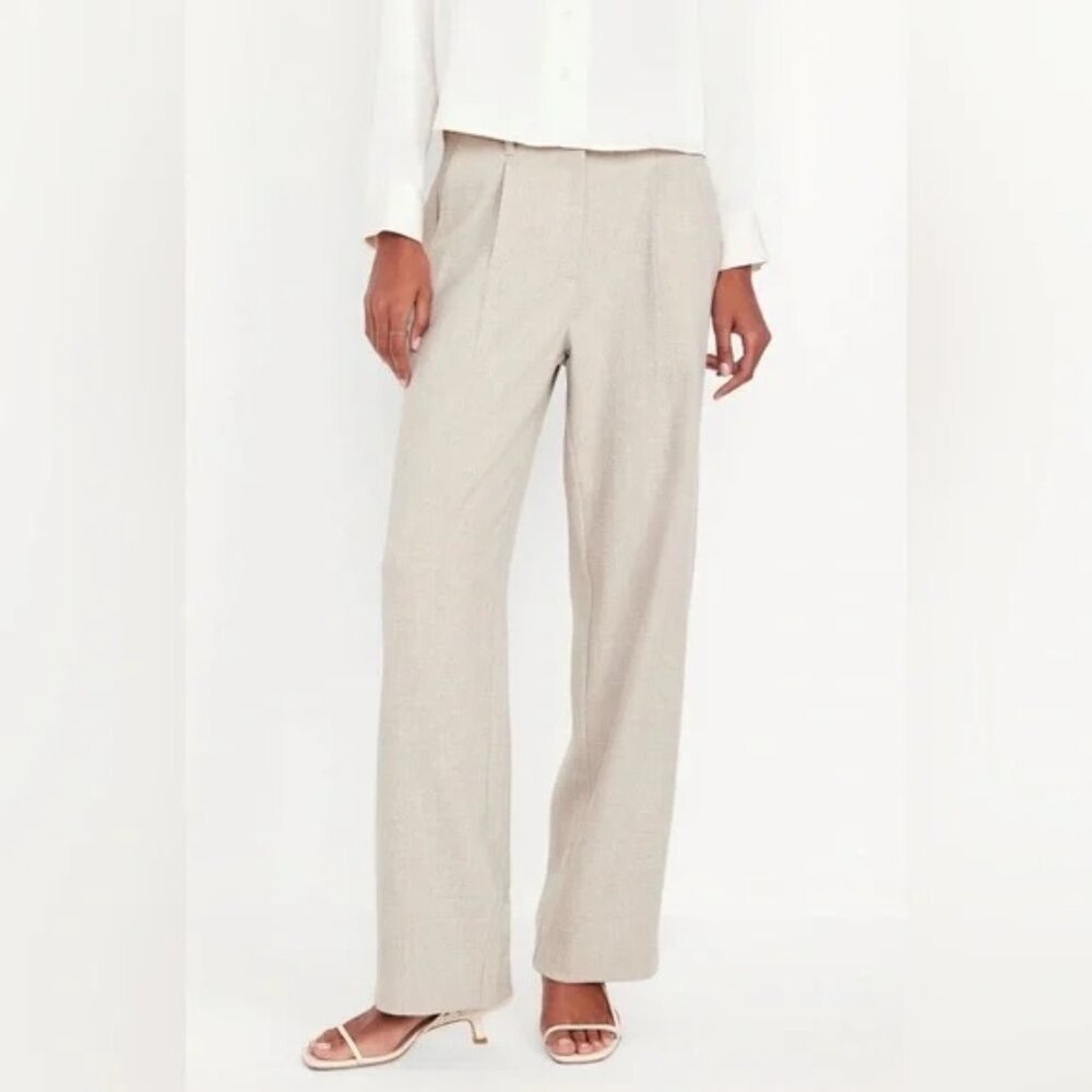 NWT 3X Old Navy Extra High-Waisted Wide-Leg Taylor Pants Cream
